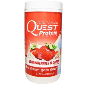 クエスト プロテインパウダー ストロベリー&クリーム味 (907 g) Quest Nutrition社｜spl