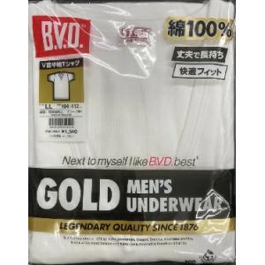 ゴールドメンズ BVDアンダーウエアー V首半袖（LL寸）