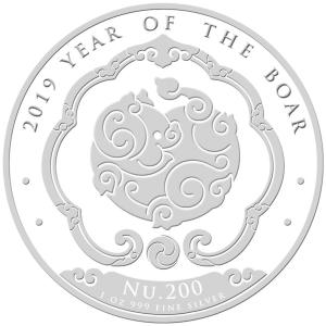 2019年　未流通品　ブータン　１オンス　亥年　銀貨　シルバーコイン　収集　1oz