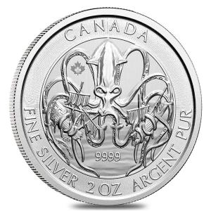 未流通品　カナダ　２オンス　クラーケン　銀貨　収集　.999