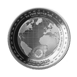 ２０２０年　未流通品　トケラウ　海面上昇　銀貨　１オンス　趣味　収集　銀貨　コインケース入り