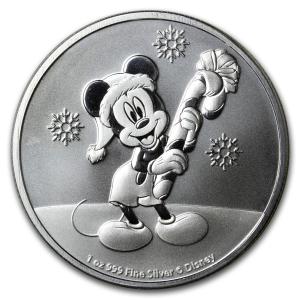 未流通品　ミッキーマウス　クリスマス　２０２０年　ニウエ　銀貨　１オンス　1oz プレゼント　コインカプセル入り