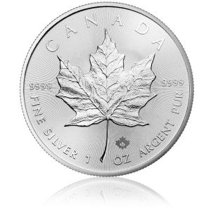 未流通品　2021年　メイプルリーフ銀貨　純銀　カナダ　1オンス　1oz 定番　銀貨　シルバーコイン　コインカプセル入り｜splendidcoin