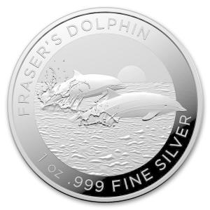 未流通品　オーストラリア　イルカ　2021年　銀貨　純銀　1オンス　1oz コレクション　コインカプセル入り｜splendidcoin