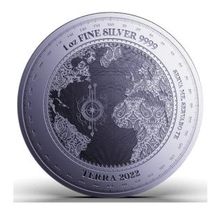 未流通品　トケラウ　海面上昇　２０２２年　銀貨　１オンス　純銀　コインカプセル付き