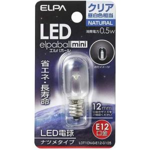 ELPA LEDナツメ球 口金直径12mm クリア昼白色 LDT1CN-G-E12-G105｜splus