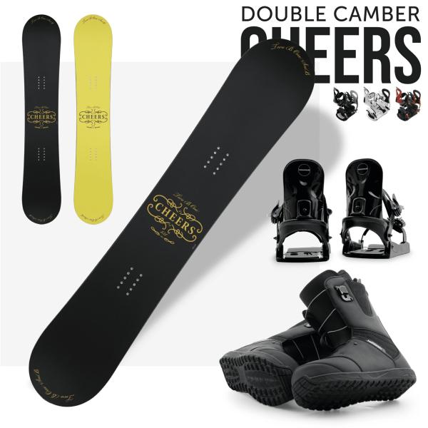 スノーボード 板 ３点セット Q-LACE クイックシューレースブーツ CHEERS チアーズ メン...