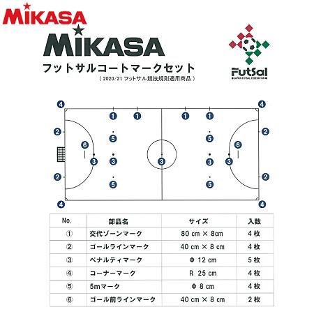 ミカサ フットサル コート マークセット フットサル用品 AC-LTV-FSMSB-W