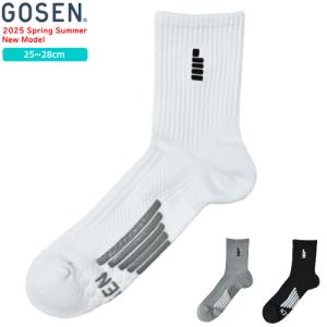 GOSEN ゴーセン ソックス 高機能ソックス（先丸）ミドルソックス 靴下 ソフトテニス バドミントン グッズ F2500 メンズ 男性用 3足までメール便OK｜ソフトテニス館