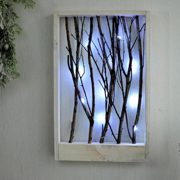 天然木の壁掛けフレーム LED シック ナチュラル 落ち着いたデザイン コースタルリビング 北欧