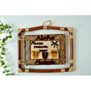 サインボードBタイプ 玄関 靴は脱いでね サンダル カワイイ ハワイアン 壁飾り （ハワイ買い付け）