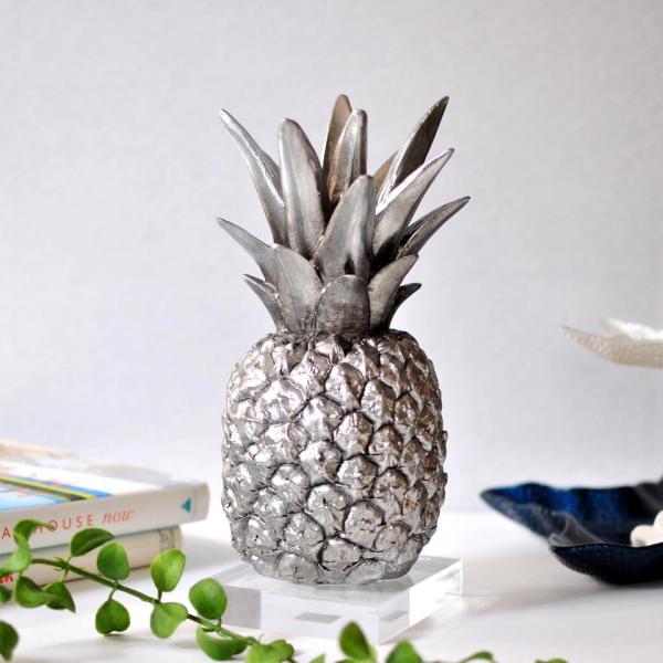 パイナップルオブジェ シルバー インテリア  アンティーク  おしゃれ  西海岸 置物