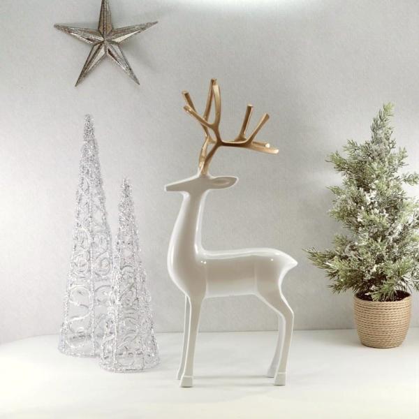 ZODAX ホワイト トナカイ クリスマス シック 北欧 コースタルリビング