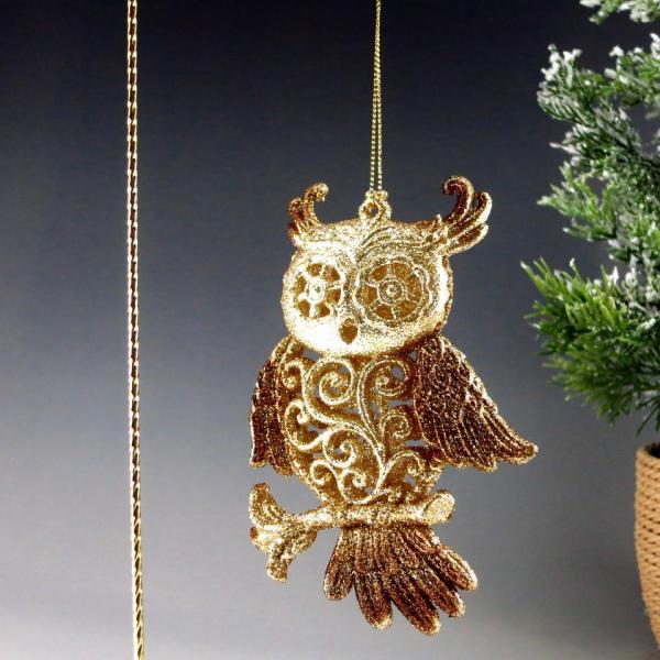 金色フクロウ クリスマス オーナメント ゴールド