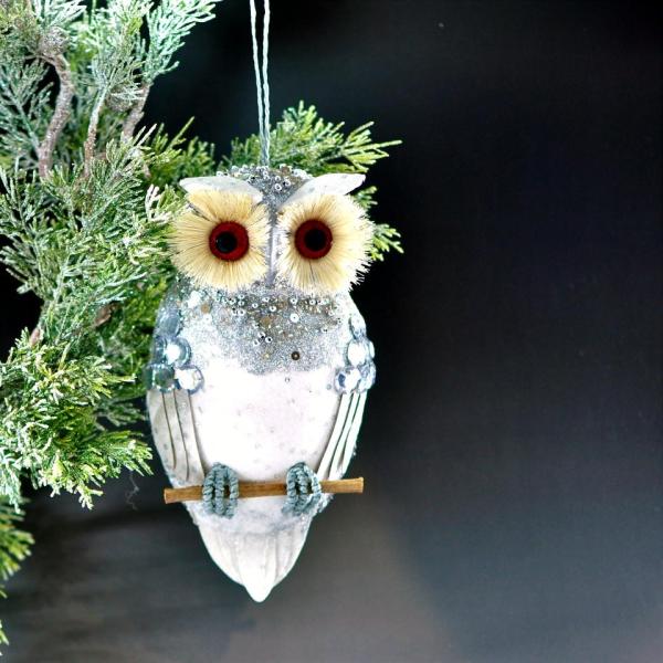 フクロウ ラージ クリスマス オーナメント