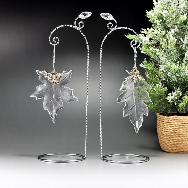 アクリルリーフ オーナメント ヒイラギ カエデ ２個セット クリスタル クリスマス オーナメント き...