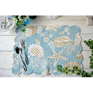 ランチョンマット ブルーシェルズ プレイスマット ランチマット おしゃれ スタイリッシュ ハワイアン...