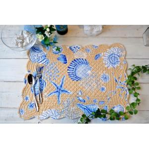 ランチョンマット イエローシェルズ プレイスマット ランチマット おしゃれ スタイリッシュ ハワイア...