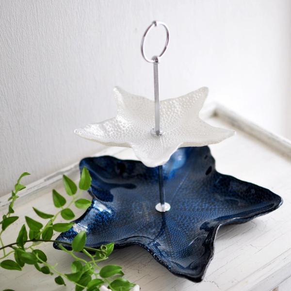 スターフィッシュ2段スタンド  おしゃれ  かわいい  ハワイアン ギフト コースタルリビング キッ...