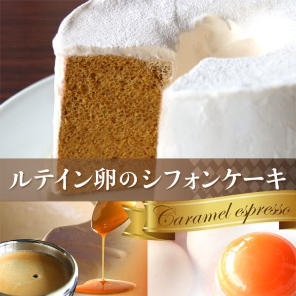 ルテイン卵のシフォンケーキ キャラメルエスプレッソ【5号ホール・ 2〜4名様分・焼いた翌日にお届け】