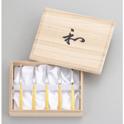 ALFACT 金彩鎚目 姫ナイフ5pc 【カトラリーセット】【日本製/荒澤製作所/アルファクト】