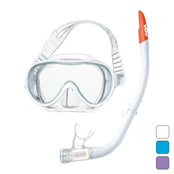 エーキューエー AQA レディース マリンスポーツ スノーケリング スノーケル マスク セット ベガ...
