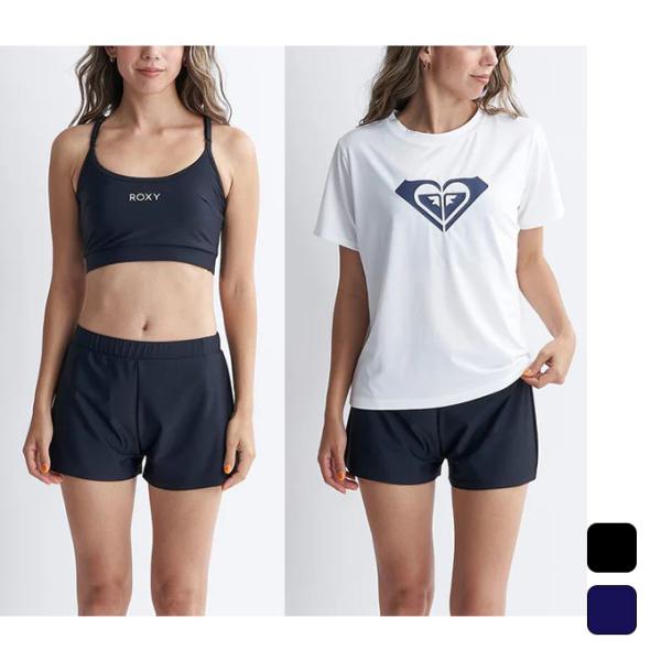ロキシー ROXY レディース マリン サーフ ウェア ラッシュTシャツ付き 水着 3点セット RO...
