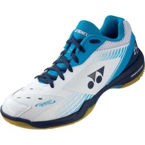 ヨネックス YONEX バドミントン シューズ パワークッション65 ZSHB65Z3 725 ホワイト/オーシャンBL｜spopia