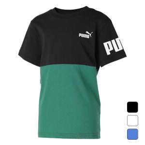 プーマ PUMA キッズ ジュニア トレーニング ウェア トップス 半袖 PUMA POWER カラーブロック Tシャツ 675170｜spopia