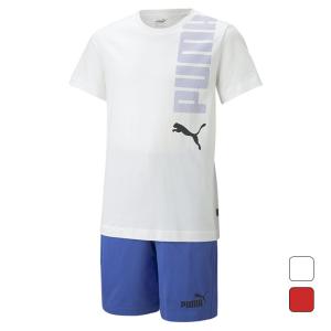 プーマ PUMA キッズ ジュニア トレーニング ウェア 上下 セットアップ LOGOLAB Tシャツ&ショーツセット 675805｜spopia