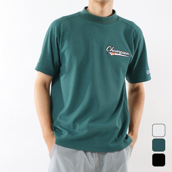 チャンピオン CHAMPION メンズ ゴルフ ウェア 半袖トップス Tシャツ モックネックシャツ ...