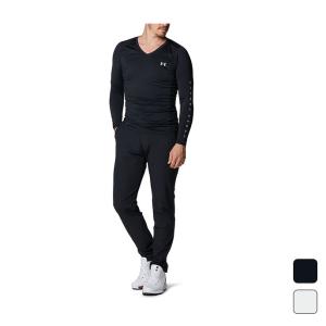 アンダーアーマー UNDER ARMOR メンズ ゴルフ シャツ 長袖 UAヒートギア フィッティド ロングスリーブ Vネック シャツ 1371673 【2024SS】