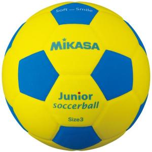 ミカサ ジュニア サッカー スマイルサッカーボール3号 軽量 SF3J-YBL イエロー/ブルー｜spopia