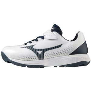 ミズノ MIZUNO 野球 ジュニア トレーニングシューズ ライトレボ トレーナー Jr. CR 11GT222314 ホワイト×ネイビー 【2022FW】｜spopia