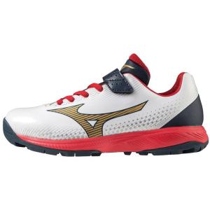 ミズノ MIZUNO 野球 ジュニア トレーニングシューズ ライトレボ トレーナー Jr. CR 11GT222342 ホワイト×ネイビー×レッド 【2022FW】｜spopia