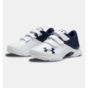 アンダーアーマー UNDER ARMOR 野球 ジュニア トレーニングシューズ UAエクストリーム トレーナー ワイド 3025679 102 WHT/MDN/MDN｜spopia