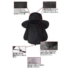 日焼け防止 マスク 帽子 釣り 自転車 首 フ...の詳細画像2