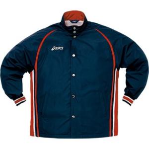 asics アシックス バスケットボール Jr．ウォームアップジャケット XBJ118 ジュニア ネイビー/Sレッド＜店頭在庫