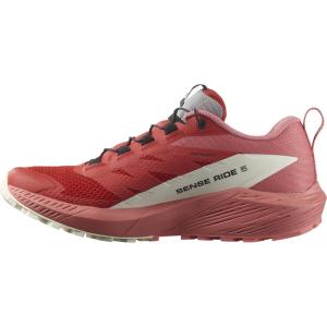 SALOMON サロモン トレイルランニングシューズ SENSE RIDE 5 W Tea Rose/Red/Ice L47215200 センスライド5 レディース トレランシューズ 登山 トレッキング｜sports-diary