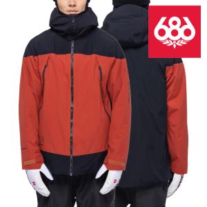 シックスエイトシックス スノーボードウェア ジャケット 22-23 686 MEN'S GORE-TEX HYDRASTASH SYNC JACKET Brick Red Colorblock 日本正規品｜sports-ex