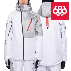 シックスエイトシックス スノーボードウェア ジャケット 22-23 686 MEN'S EXPLORATION THERMAGRAPH JACKET White Colorblock メンズ 日本正規品｜sports-ex