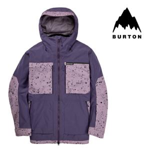 バートン ウェア ジャケット 22-23 BURTON MEN'S FROSTNER 2L JACKET Violet Halo/Elderberry Spatter スノーボード メンズ 2023 日本正規品｜sports-ex