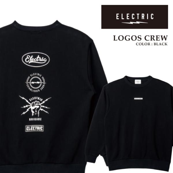 日本正規品 トレーナー エレクトリック ELECTRIC LOGOS CREW Black 25FW