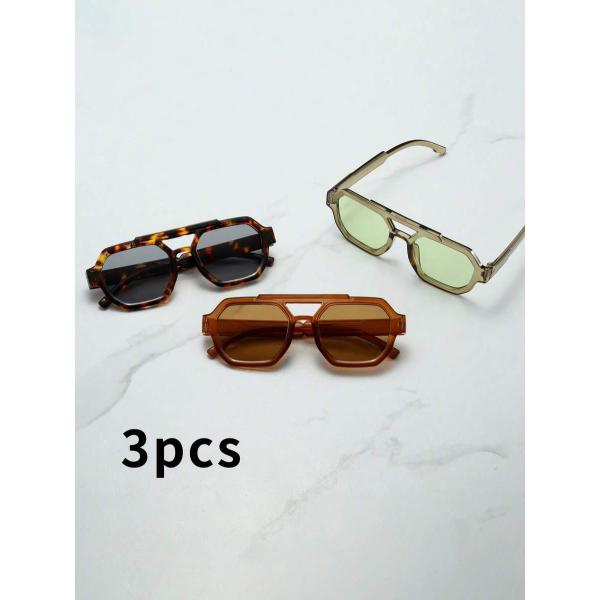 アクセサリー メンズ アイアクセサリー 1個 ユニセックス スクエアフレーム マテリアル メガネ、ミ...