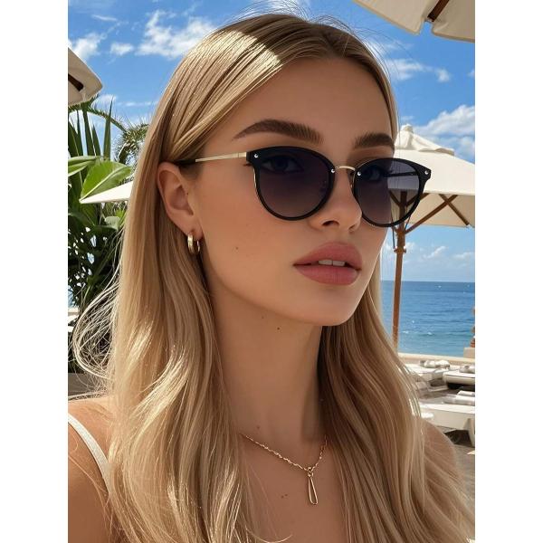 アクセサリー レディース アイアクセサリー 1ペア ユニセックス レトロラウンド メタルサングラス、...