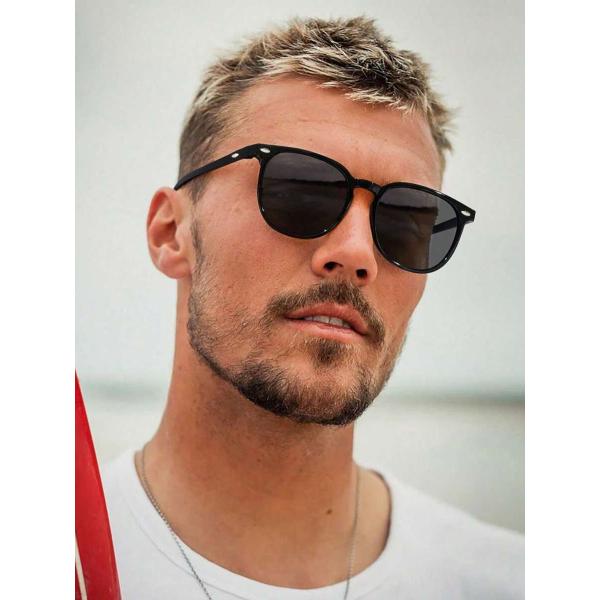 アクセサリー メンズ アイアクセサリー 1ペア メンズアクリル製スクエアカジュアルブラックメガネ、デ...