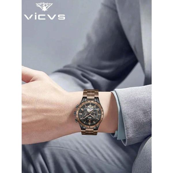 腕時計 メンズ 機械式 男性用 機械式 手巻き 腕時計 ウォールナット 男性へのプレゼント