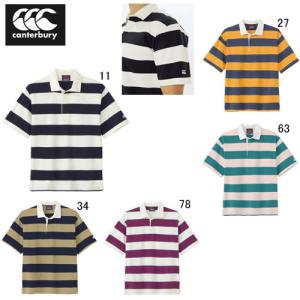 カンタベリー ラガーシャツ 半袖 襟付 メンズ canterbury 2.5インチ ストライプ ラグビージャージ ボーダー スポーツ カジュアル RA325134 2025春夏 NEW セール