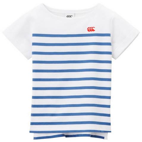 カンタベリー キッズ 半袖 Tシャツ CANTERBURY ショートスリーブ パネルストライプ シャ...