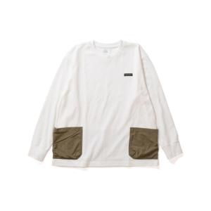 TARAS BOULBAタラスブルバ ヘビーコットンマルチポケットロングTシャツ TBM-F21-014-040 WHT トレッキング アウトドア 長袖Tシャツ メンズ ホワイト セール
